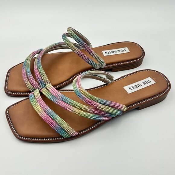 Steve Madden Shoes - Steve Madden Multicolor Rhinestone Slide Sandals Sz 9.5 OBX Series